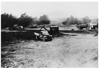 Levelling the ground for the new Whitford War Memorial Domain 1953